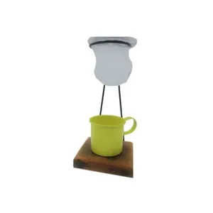 Kit de Café Egoista - Individual - 1 caneca Amarelo - Demolição - feito a mão