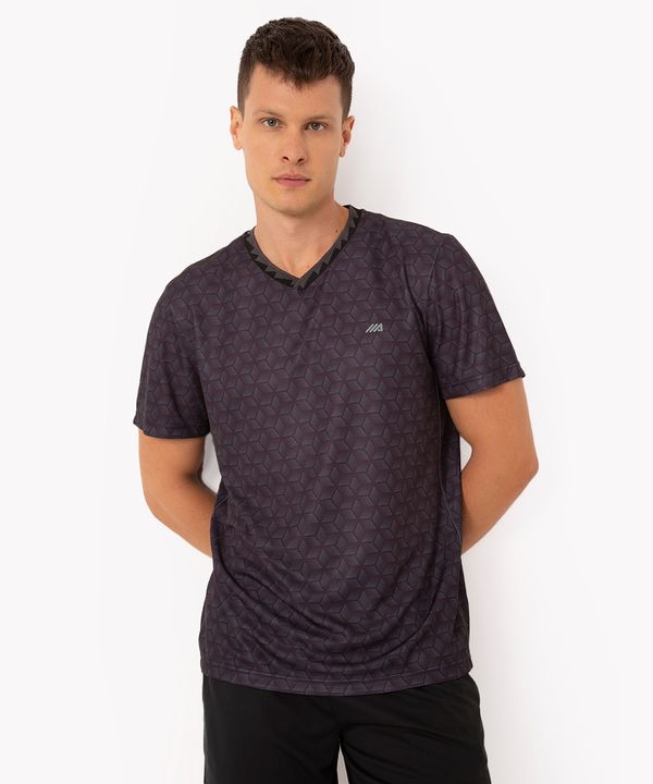 camiseta manga curta gola v esportiva preto P