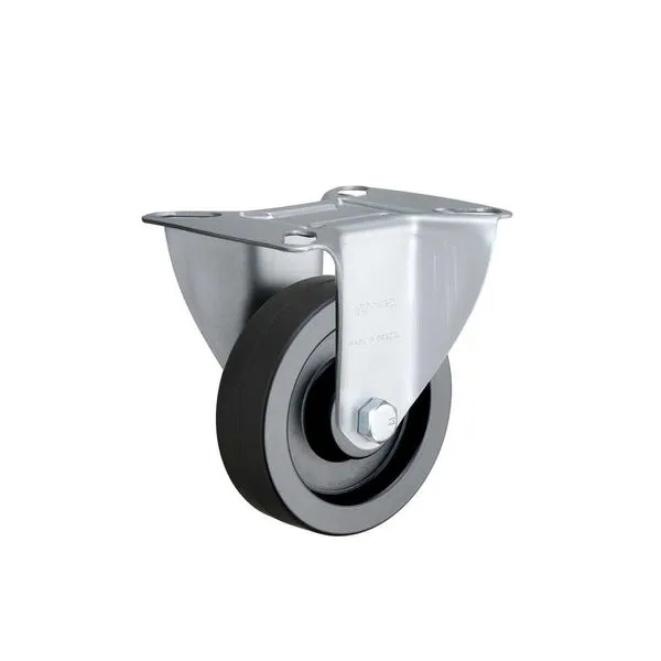 Rodizio Fixo FLR 414 BIN Borracha Capacidade 130kg - Rod-car