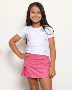 Blusa Infantil Manga Curta Estampa Interativa Texturizada Branca 6