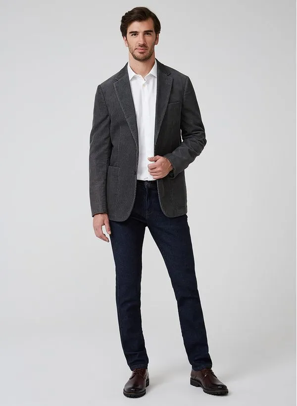 Blazer De Veludo Com Bolsos Dudalina Masculino 54
