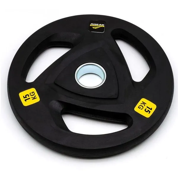 Anilha Olímpica Borracha 15 Kg Ahead (roubber Coated Plate) - Absolute - Preto