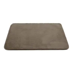 Tapete Antiderrapante Bouton Rabbit Poliéster Marrom 40x60cm (MP)