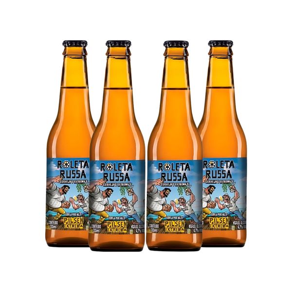Pack 4 Cervejas Roleta Russa Pilsen Extrema 355ml