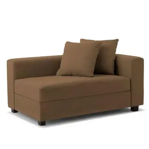 Recamier Divã Aspen 1,60m Suede Marrom - Inova Decorações