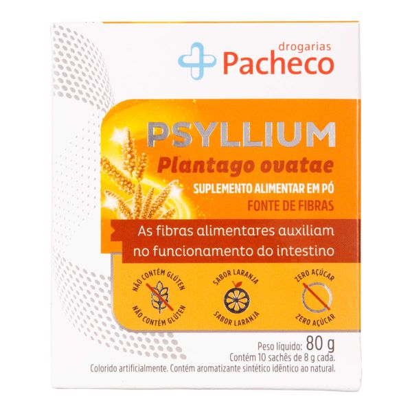 Fibra Psyllium Drogarias Pacheco 10 Sachês de 8g