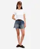 short mom feminino jeans destroyed dirty azul 40