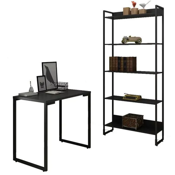 Kit Estante Multiuso Porto e Mesa Para Computador
