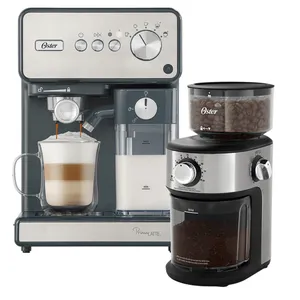 Kit Cafeteira Espresso PrimaLatte Inox e Moedor de Café Precision 18 níveis Oster - 127V