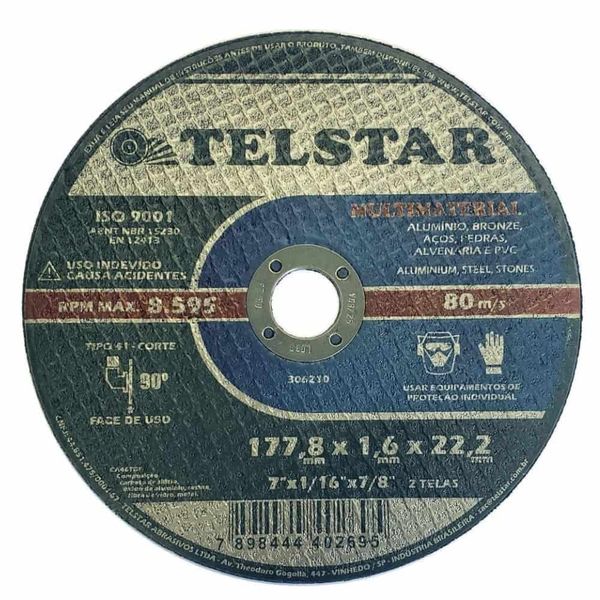 Disco de Corte Multimaterial Telstar Disco de Corte Multimaterial 7" 177,8x1,6x22,2mm Telstar