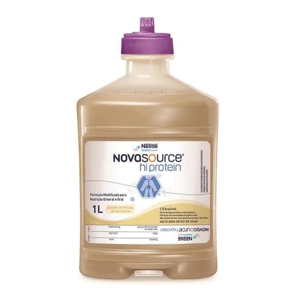 Nutrição Enteral Novasource Hi Protein Baunilha Sistema Fechado 1L