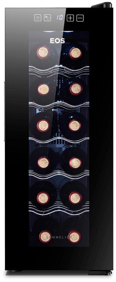 Adega Climatizada EOS Para 12 Garrafas Eletrônica Painel Touch Full Glass EAE12 Bivolt