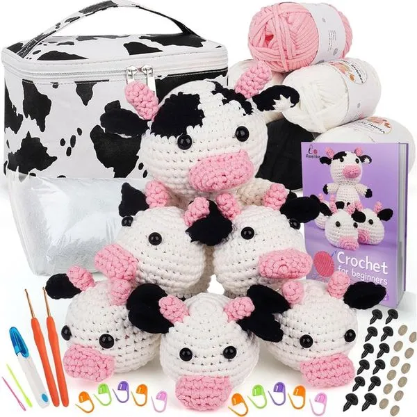 Kit Crochê Aeelike Temático Vacas Colorido A-MBI