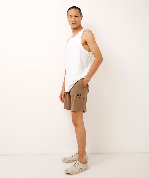 short cargo cós com cordão - marrom GG