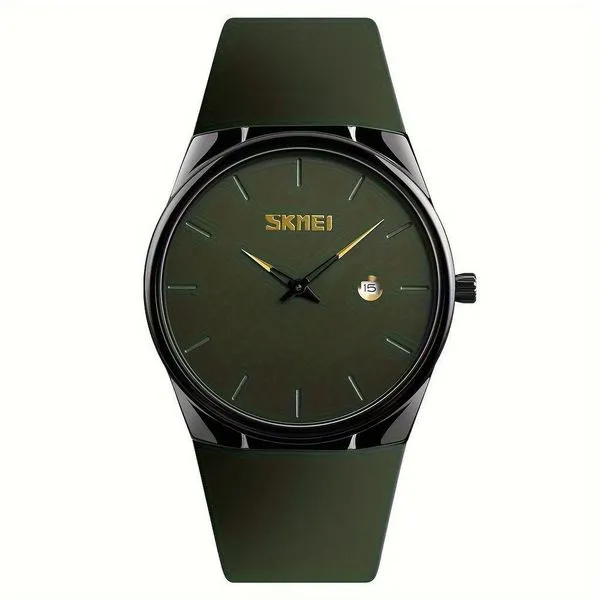 Relógio à Prova D'água Com Calendário Ultrafino De Moda Para Homens Exército Verde