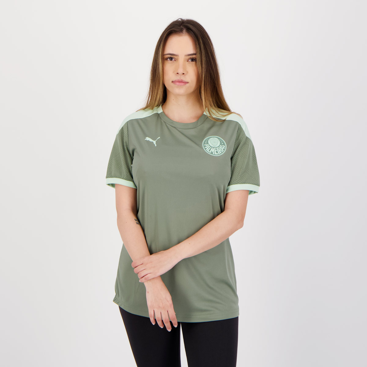 Camisa Puma Palmeiras Treino 2021 Feminina Verde
