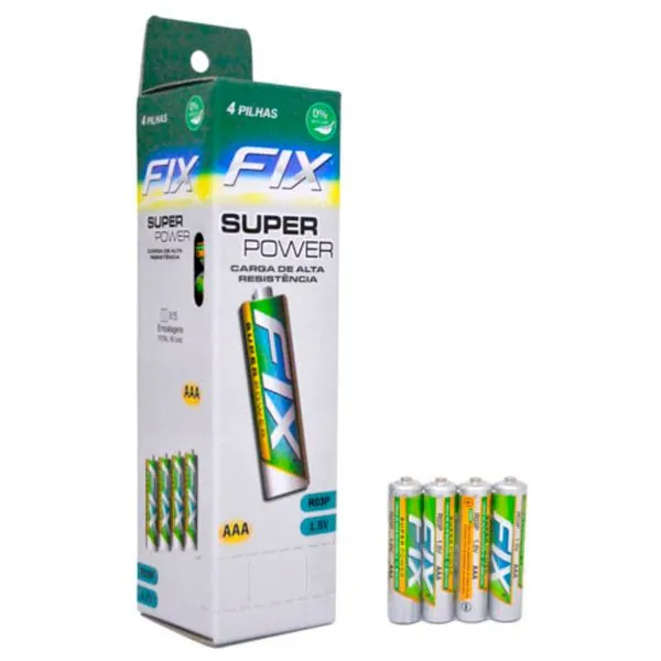 Pilha Zinco Palito AAA Blister Com 4 Unidades R03p15 FXP2116 - Sunway