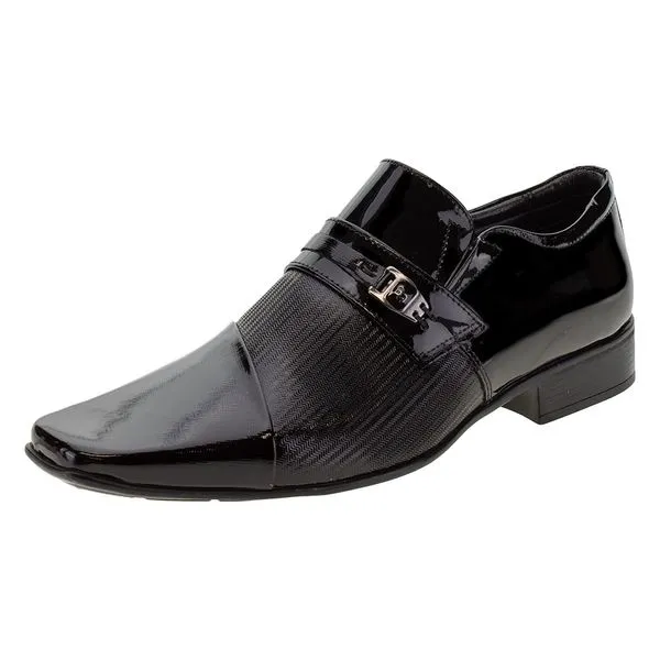 Sapato Masculino Social Jota Pe - 77710 VERNIZ/PRETO 41