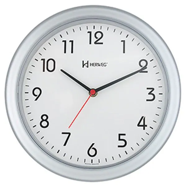 Relógio Parede Quartz Redondo Prata - Herweg