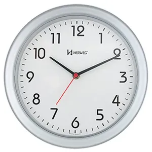 Relógio Parede Quartz Redondo Prata - Herweg
