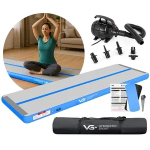 Tapete Colchão Ginástica Inflável 7 Metros com Bomba Elétrica Vg Plus Azul 220v