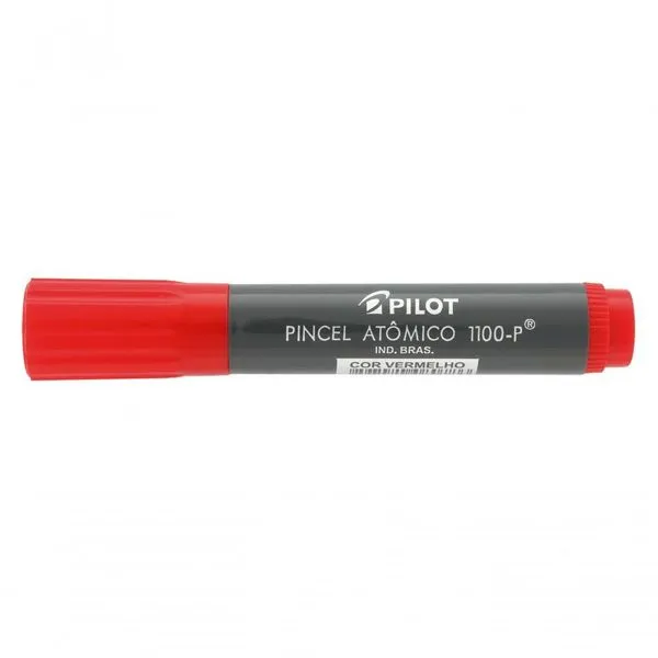 Pincel Atômico Pilot 1100-P com Ponta Chanfrada de Feltro Resistente para Escrever, Marcar e Desenhar Vermelho Pincel Atômico Pilot 1100-P com Ponta Chanfrada de Feltro Resistente para Diversas Superfícies