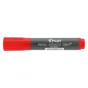 Pincel Atômico Pilot 1100-P com Ponta Chanfrada de Feltro Resistente para Escrever, Marcar e Desenhar Vermelho Pincel Atômico Pilot 1100-P com Ponta Chanfrada de Feltro Resistente para Diversas Superfícies