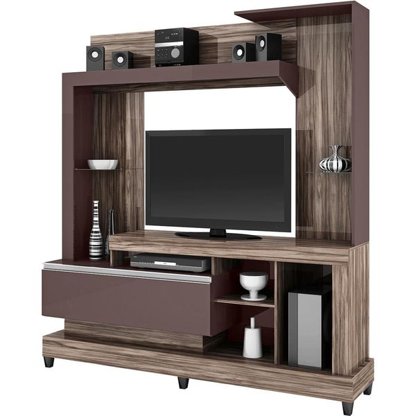Estante Home com 2 Prateleiras de Vidro - Dj Móveis Bravo Carvalho / Fendi