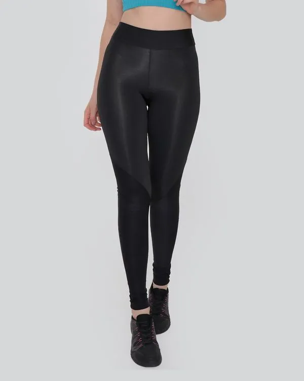 Calça Feminina Legging Fitness Listras 3D Preta M