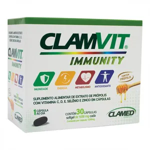 Suplemento Alimentar Clamvit Immunity 30 Cápsulas Suplemento Alimentar Clamvit Immunity 30 Capsulas