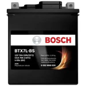 Bateria Moto Bosch 12V 7AH BTX7L-BS (MP)