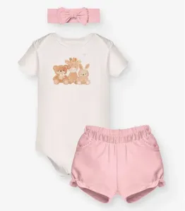 Conjunto Body com Faixa e Shorts Trick Nick Bege GG