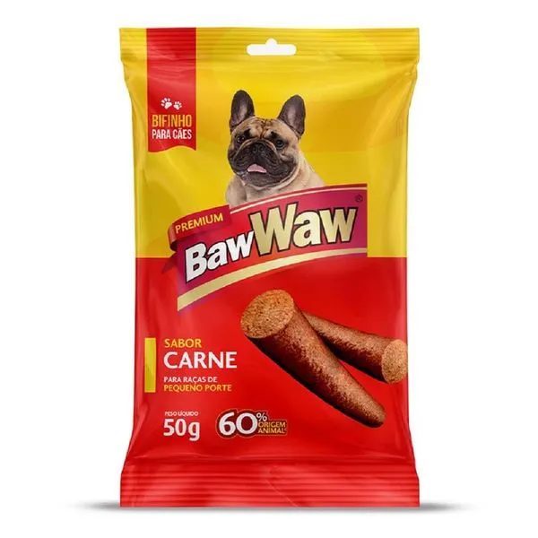 Petisco Baw Waw Bifinho Carne Cães Pequenos 50g