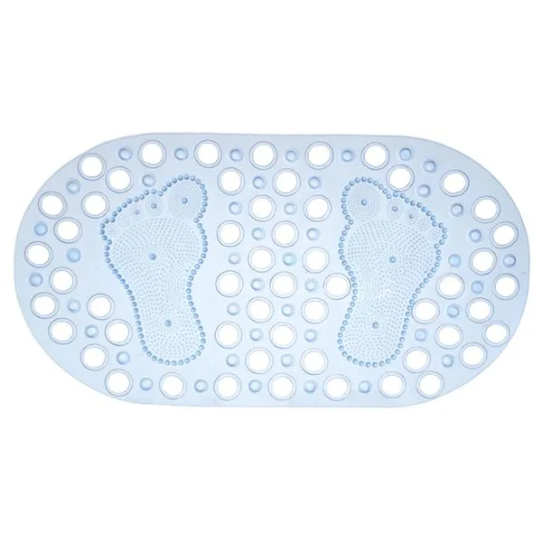 Tapete Para Box Banheiro Azul Estampa Pés 65x35cm TAP35 - Western