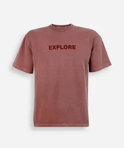 camiseta juvenil de algodão estampada estonada vermelha 16