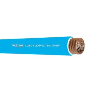 Fio Cabo Flexível 750V 10mm para Instalações Elétricas Residenciais Comerciais e Industriais Azul RCM Cabos Elétricos Fio Cabo Flexível 750V 10mm para Instalações Elétricas Azul RCM Cabos Elétricos