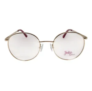 Armação de Óculos de Grau Jolie JO1023 Feminino Redondo Metal Dourado