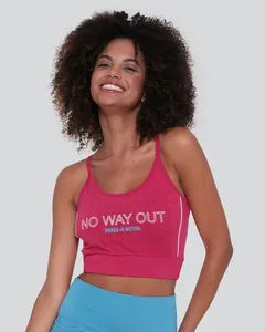 Top Fitness Alcinha Estampa No Way Out Rosa Escuro M