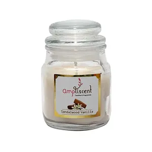 Vela Aromática Sandalwood Vanilla Com Pote de Vidro 128g 389 - Ampliscent