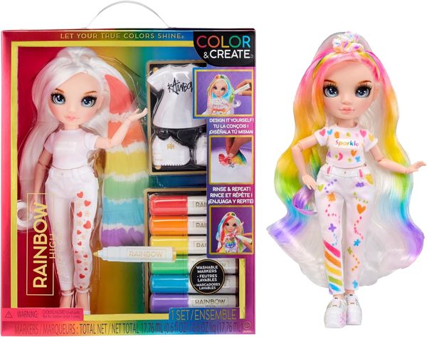 BONECA RAINBOW HIGH COLOR E CREATE OLHOS AZUIS