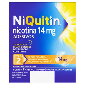 Niquitin 2 Etapa 14mg Perrigo 7 un Adesivos Niquitin 2 Etapa Adesivos 14mg 7un