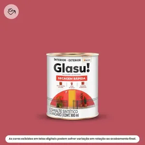Tinta Esmalte Sintético Standard Brilhante Glasu Suvinil 900ml Secagem Rápida Vermelho (MP)