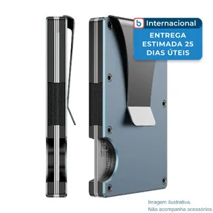 Carteira De Metal Furid Com Bloqueio RFID Azul A-MBI