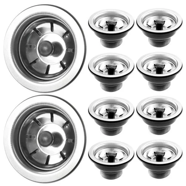 Kit 10 Válvula de Escoamento para Pia 4.1-2 com Compatibilidade Universal Anti Odor em Inox Preto Pádova Kit 10 Válvula de Escoamento para Pia 4.1-2 com Compatibilidade Universal Inox Preto Pádova