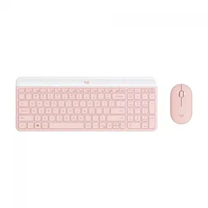 Teclado e Mouse Sem Fio Logitech MK470, Wireless, Slim, Rosa