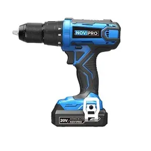 Furadeira e Parafusadeira de Impacto 20V Bivolt com Bateria de Íon-Lítio Novipro Furadeira e Parafusadeira de Impacto 20V Bivolt com Bateria de Ion-Litio Novipro