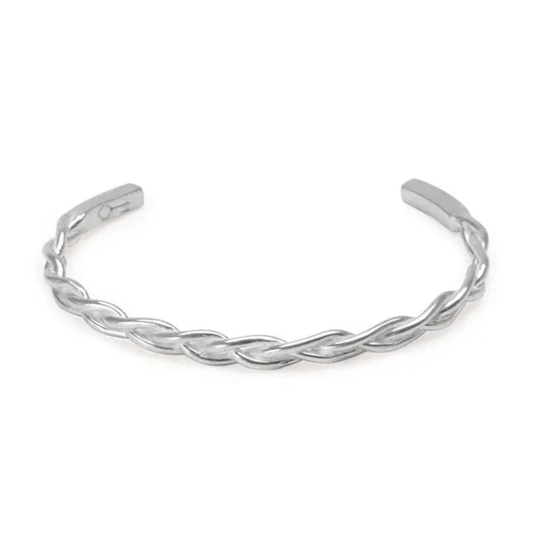 Bracelete Cuff Three de Prata 925 Prata Ajustável