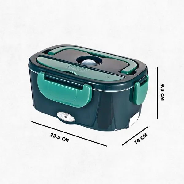 Marmita Elétrica Portátil Bivolt Verde 40W com Aquecimento Rápido e Compartimentos Móveis Marmita Elétrica Portátil Bivolt - Verde