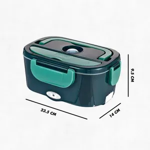 Marmita Elétrica Portátil Bivolt Verde 40W com Aquecimento Rápido e Compartimentos Móveis Marmita Elétrica Portátil Bivolt - Verde