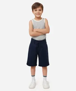 bermuda de sarja infantil com bolsos azul 6